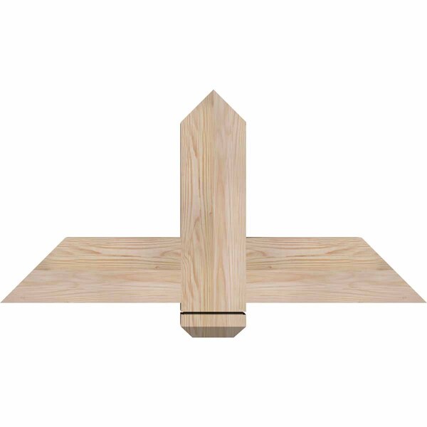 Ekena Millwork Eugene Smooth Timber Gable Bracket, Douglas Fir, 36"W x 18"H x 3 1/2"D x 5 1/2"F, 12/12 Pitch GBW036X18X0406EUG00SDF - main